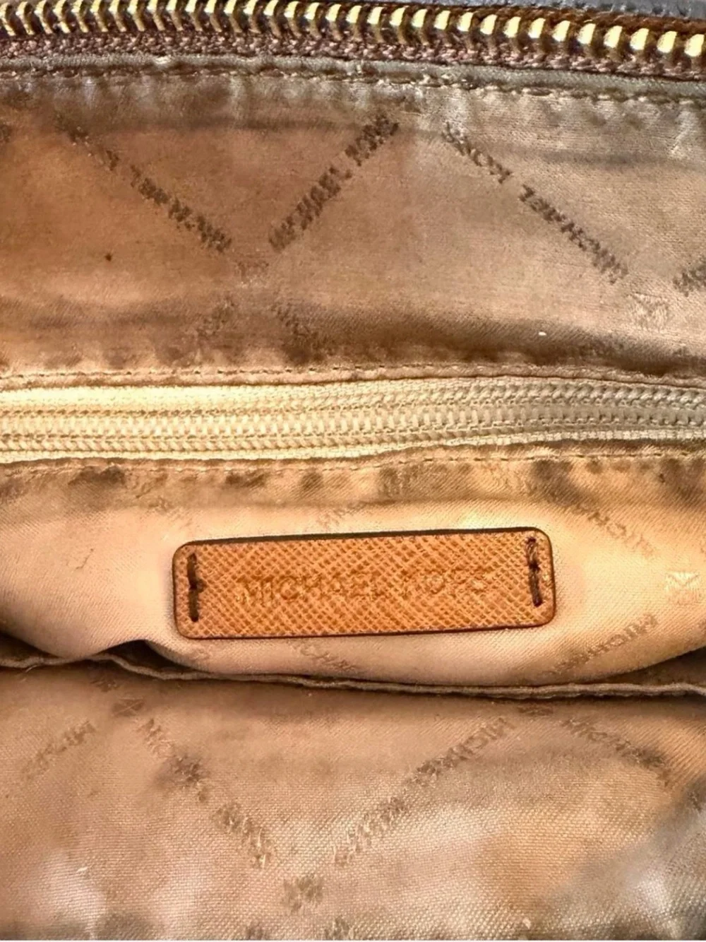 Michael Kors Tan Leather Crossbody Bag with Gold Hardware